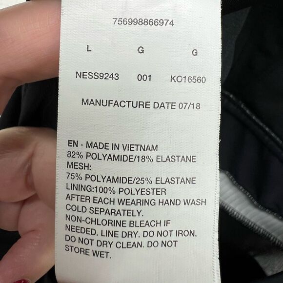 Nike One Piece Mesh Panel Black White Swimsuit Womens Large - Picture 5 of 8